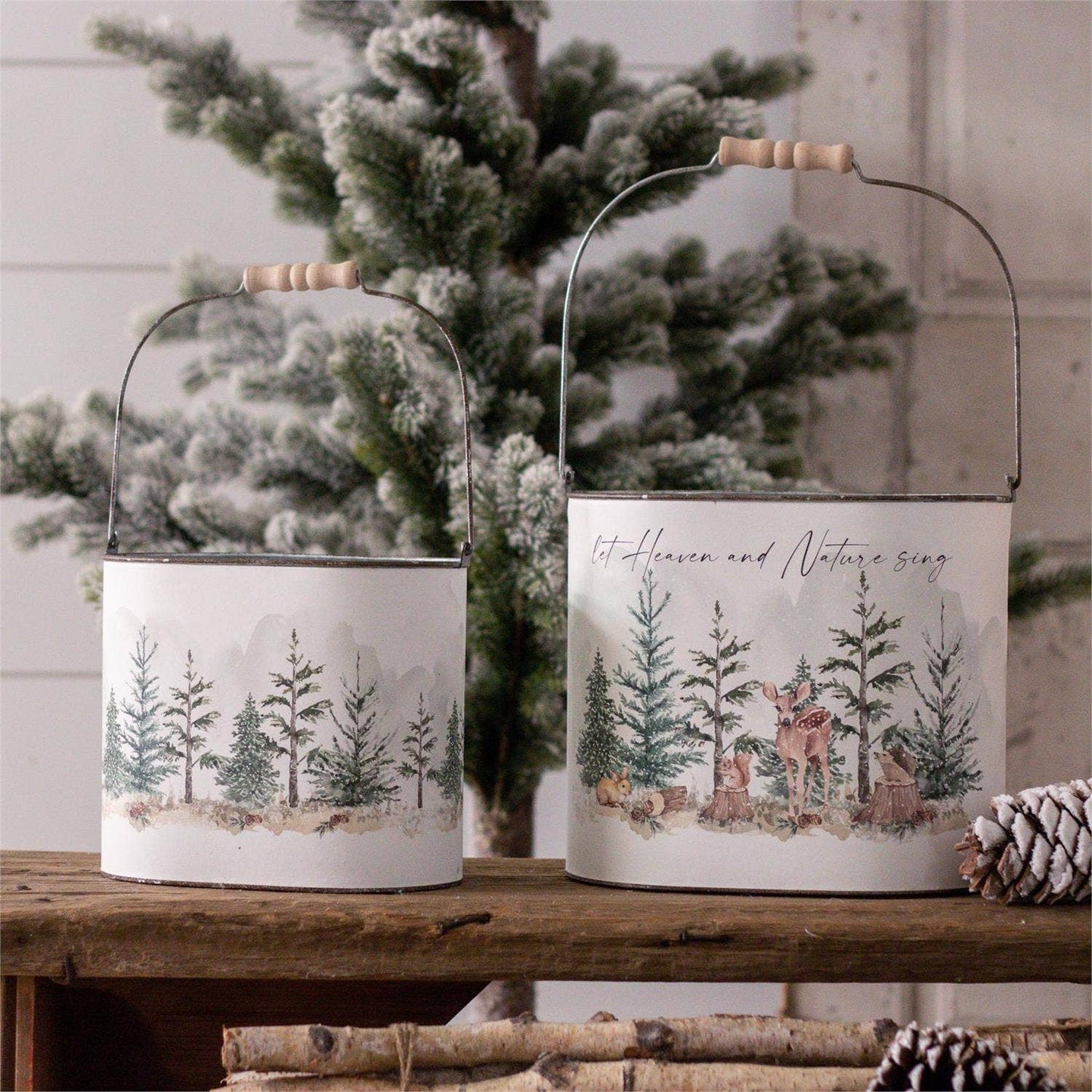 Winter Animals In Forest Tins (Set Of 02)