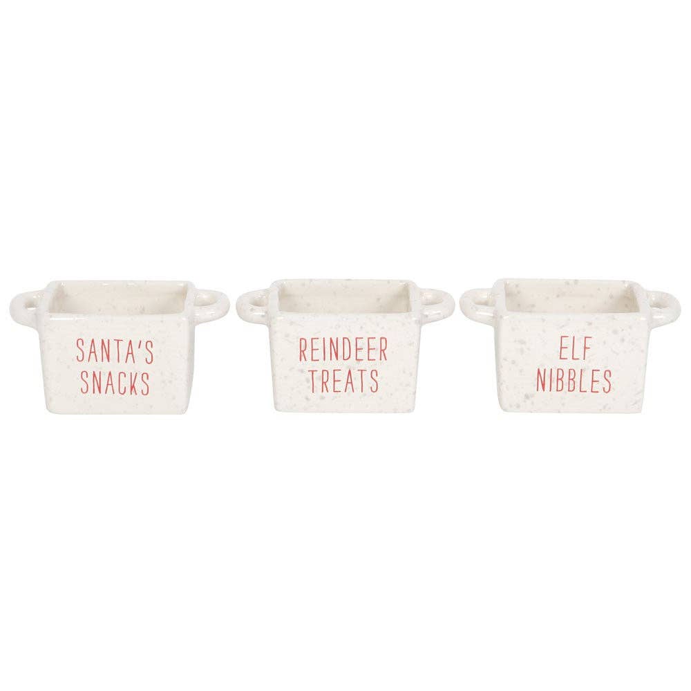 SET OF 3 CERAMIC CHRISTMAS SNACK BOWLS
