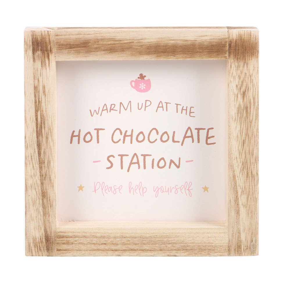 HOT CHOCOLATE STATION WOODEN SIGN
