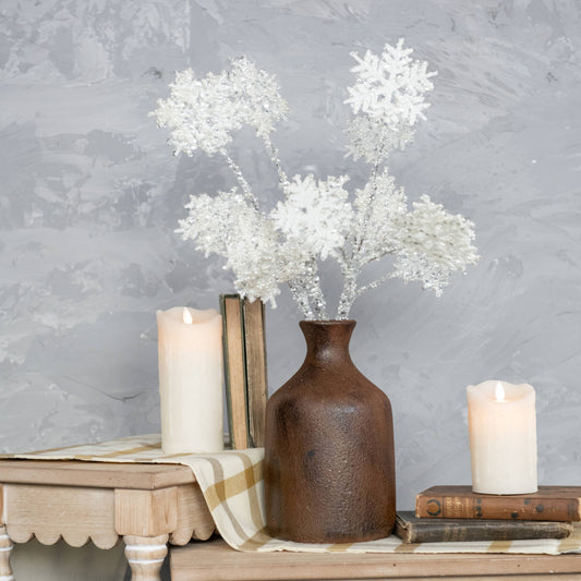 23" GLITTERED WHITE SNOWFLAKE SPRAY