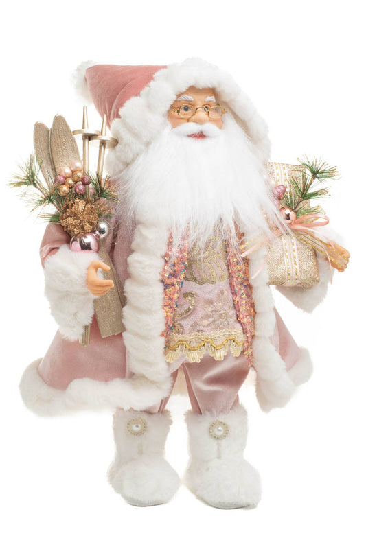 50CM PINK SEQUIN SANTA