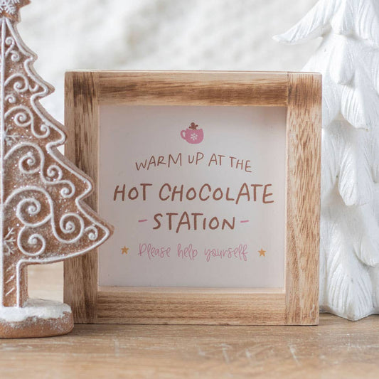 HOT CHOCOLATE STATION WOODEN SIGN