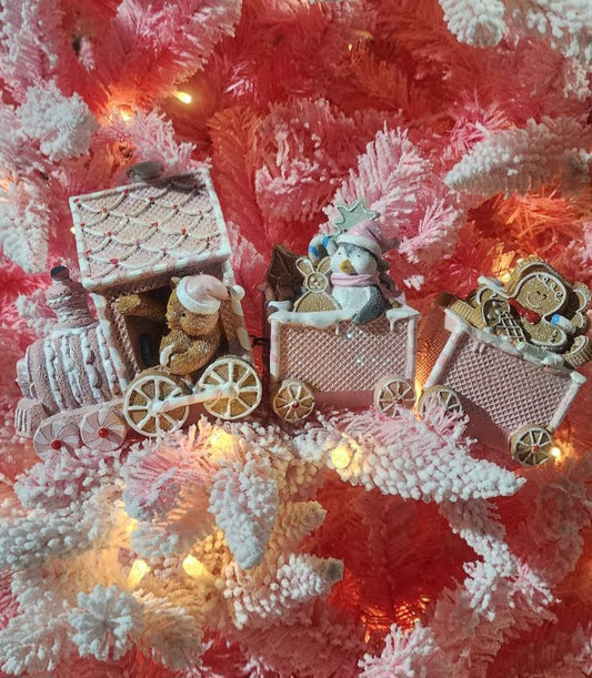 PINK GINGERBREAD TEDDY TRAIN
