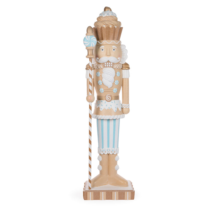 PRE ORDER 124.5CM LED BLUE GINGERBREAD SOLIDER WITH STAFF