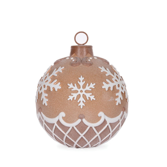 PRE ORDER PIPED GINGERBREAD SNOWFLAKE BAUBLE