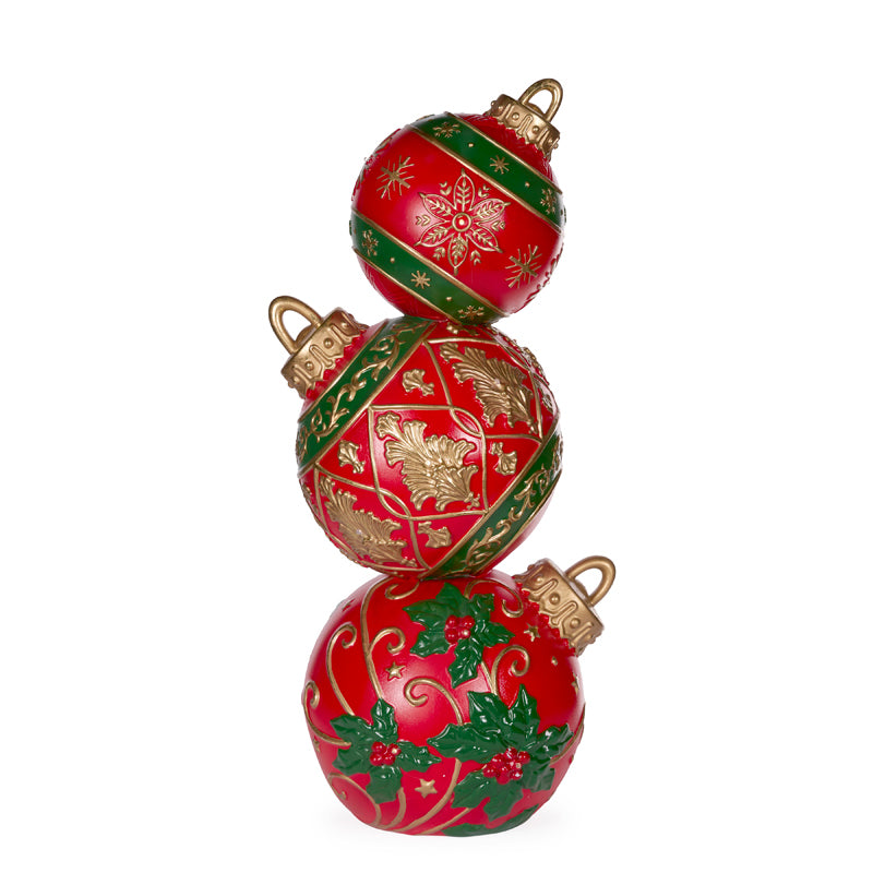 PRE ORDER RED GREEN SNOWFLAKE BAUBLE STACK