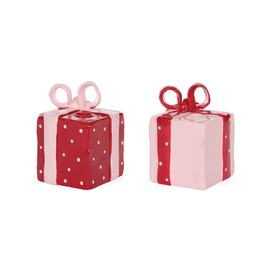 2/ASST PRESENT CANDLE HOLDERS