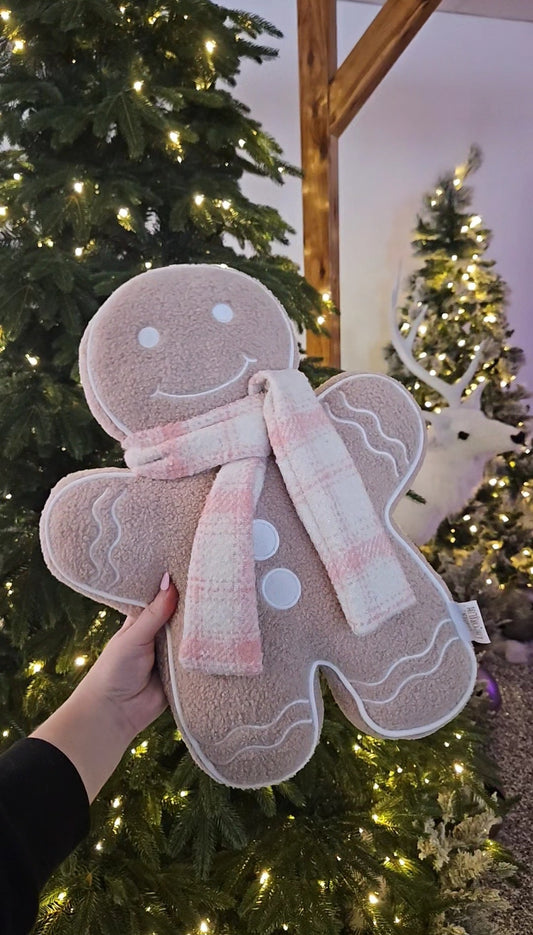 PINK GINGERBREAD MAN CUSHION