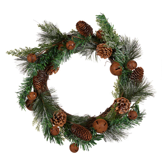 PRE ORDER 50CM RUSTY BELL CONIFER WREATH