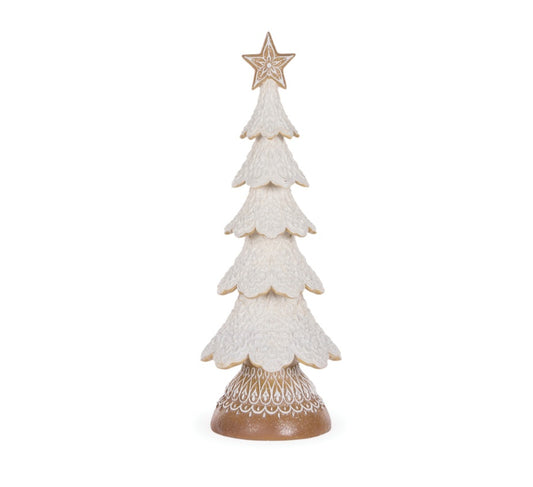 PRE ORDER FROSTED GINGERBREAD TREE WITH STAR 46.3CM