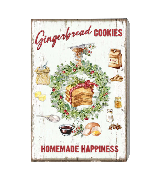 S/3 WOODEN GINGERBREAD BLOCK SIGNS