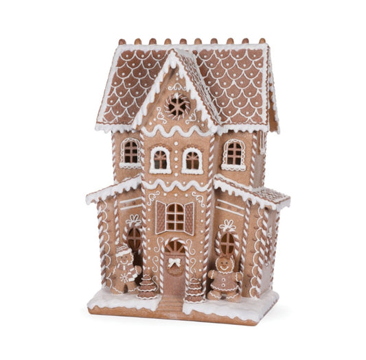 PRE ORDER LED PIPED GINGERBREAD MANSION