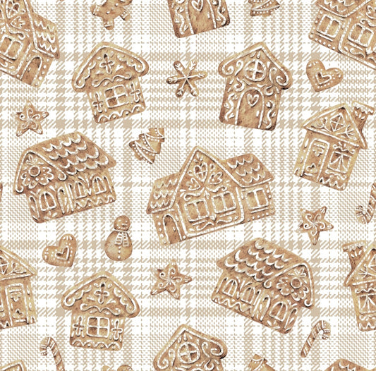 BEIGE GINGERBREAD GIFT WRAP