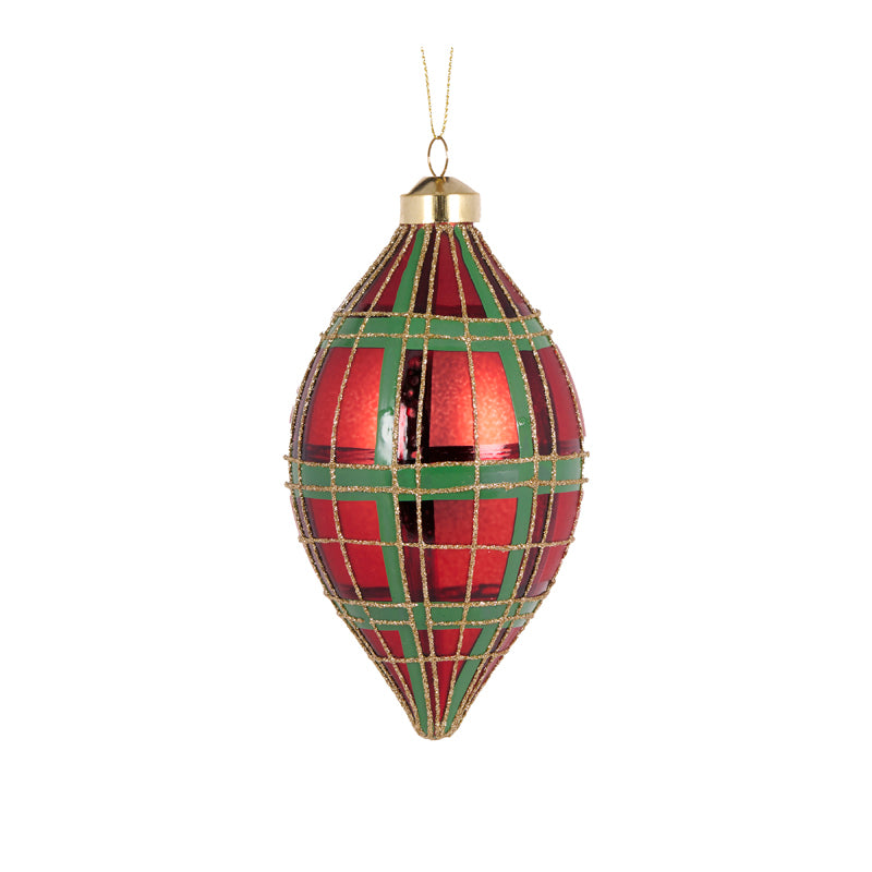 PRE ORDER TRADITIONAL TARTAN DROP BAUBLE