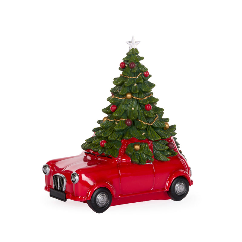 PRE ORDER LED VINTAGE CAR WITH CHRISTMAS TREE