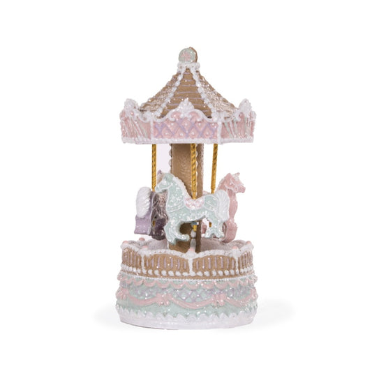 PRE ORDER MUSICAL PASTEL GINGERBREAD CAROUSEL