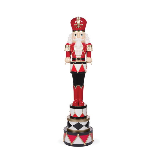 PRE ORDER 123CM LED HARLEQUIN NUTCRACKER ON DRUM
