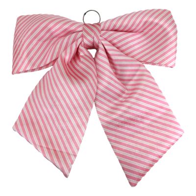 PINK STRIPE VELVET BOW