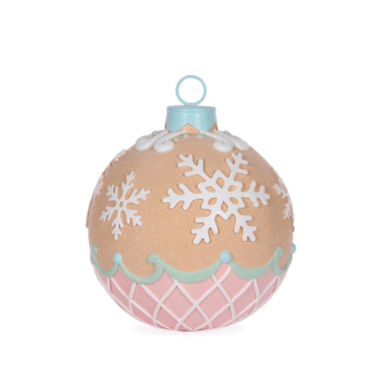 PRE ORDER PIPED PASTEL GINGERBREAD SNOWFLAKE BAUBLE