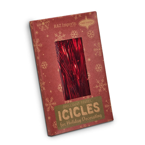 RAZ VINTAGE RED TINSEL ICICLES
