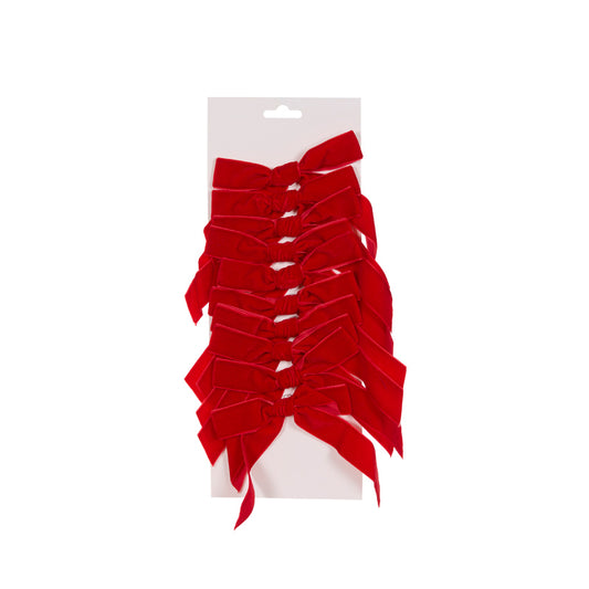 PRE ORDER SET/10 5CM RED VELVET BOWS