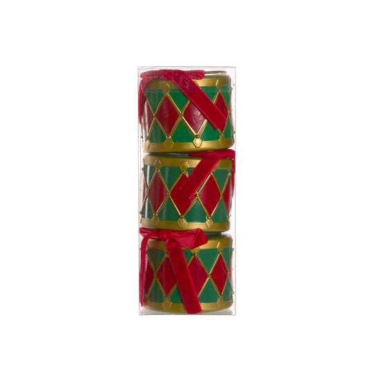 PRE ORDER SET/3 RED & GREEN HANGING DRUMS