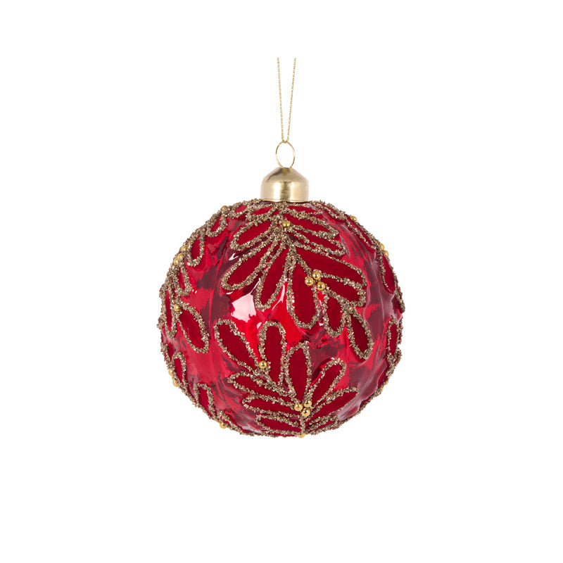 PRE ORDER RED VELVET FOILAGE BAUBLE
