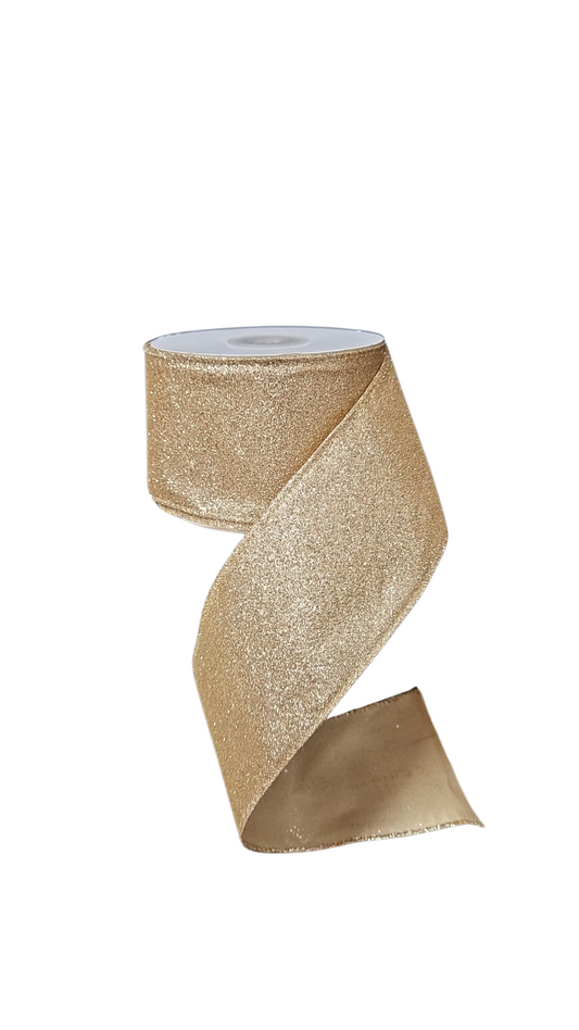 9.14M ROSE GOLD GLITTER RIBBON