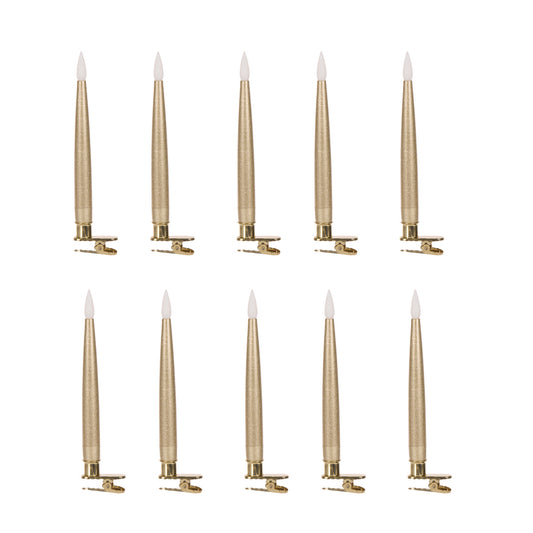 PRE ORDER SET/10 LUXURY GOLD TAPER CLIP CANDLES