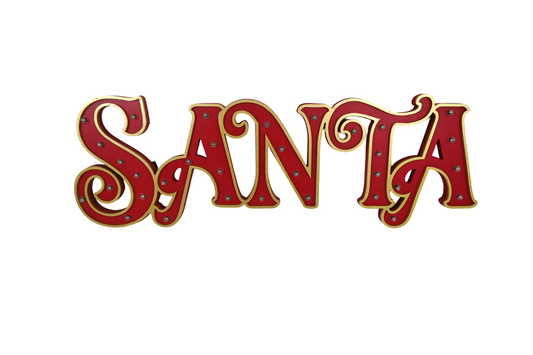 PRE ORDER RED LIGHT UP SANTA SIGN