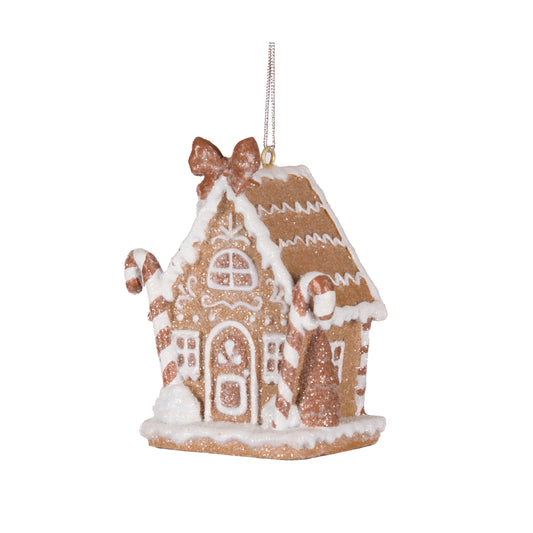 PRE ORDER PIPED GINGERBREAD CANDY CANE HOUSE HANGING