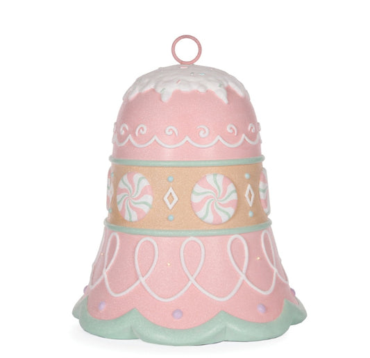 PRE ORDER LED PIPED PASTEL GINGERBREAD BELL