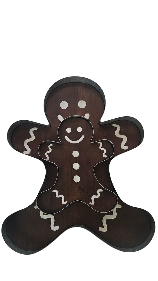 GINGERBREAD MAN S/2 TRAYS
