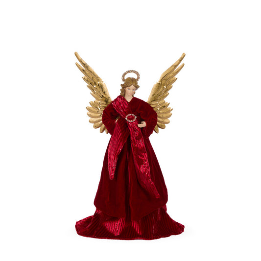 PRE ORDER ELEGANT BURGUNDY ANGEL TREE TOPPER