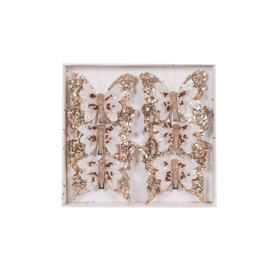 PRE ORDER SET/6 MINI CHAMPAGNE BUTTERFLY CLIPS