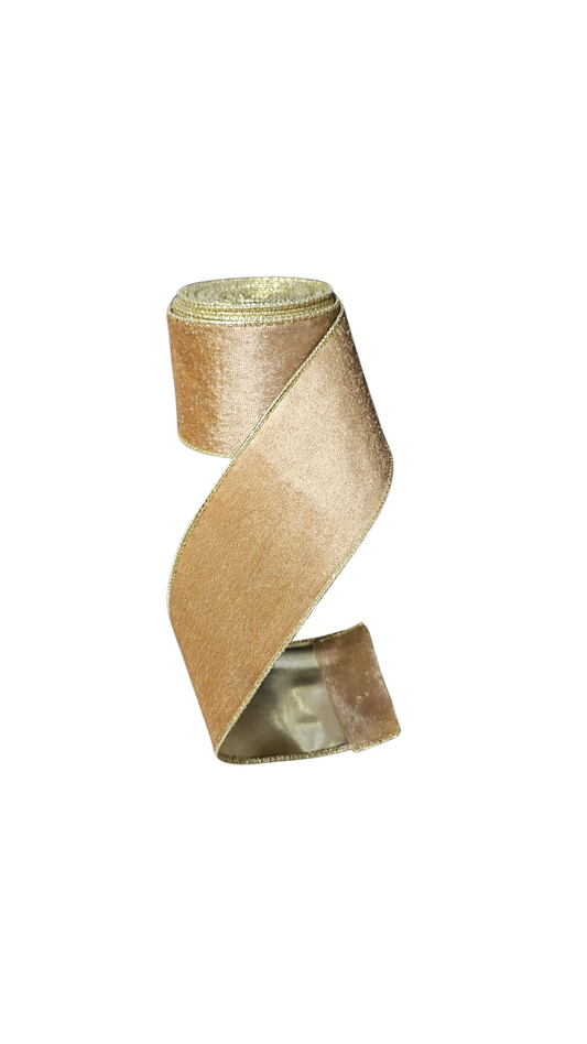 9.14M VELVET TAN RIBBON