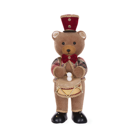 PRE ORDER WINTER TARTAN BEAR WITH DRUM