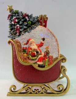 PRE ORDER SLEIGH MUSICAL GLITTER LANTERN