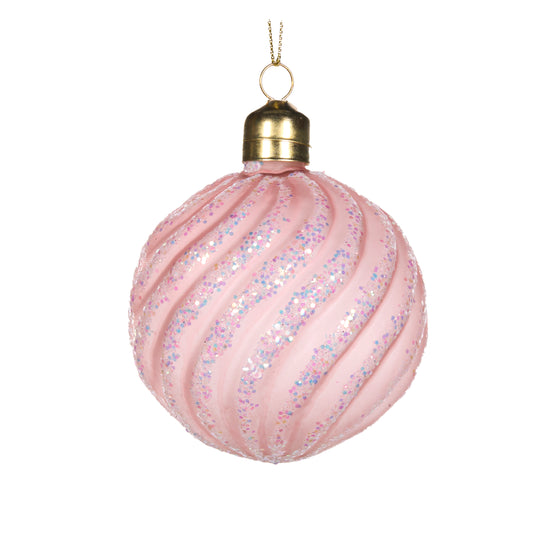 PRE ORDER PINK GLITTER SWIRL BAUBLE