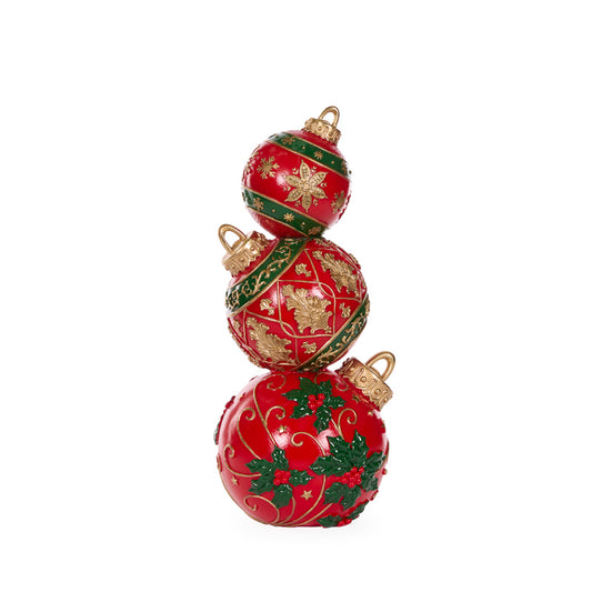 PRE ORDER RED GREEN SNOWFLAKE BAUBLE STACK