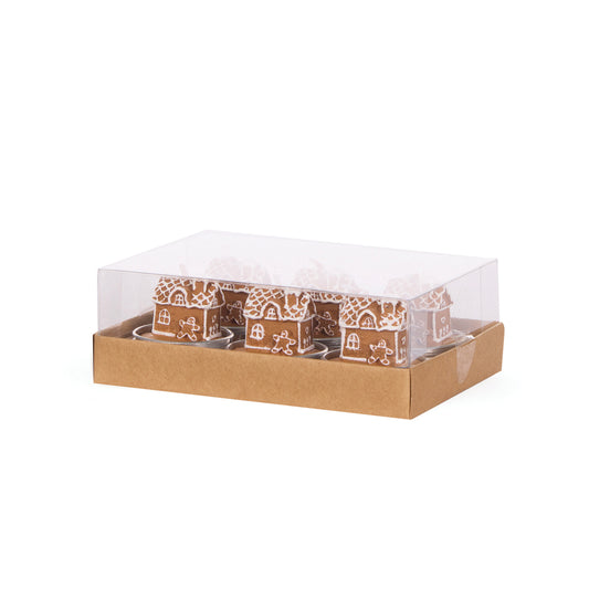 PRE ORDER 6/PK GINGERBREAD HOUSE T/LIGHTS