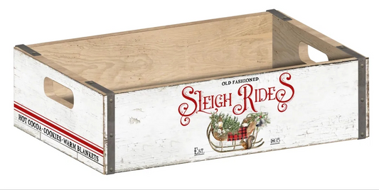 PRE ORDER S/2 WOODEN SLEIGH RIDES CRATES