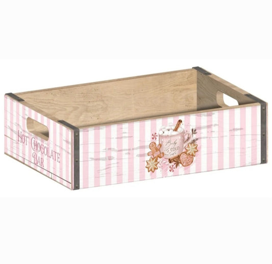 PRE ORDER PINK SET OF 2 WOODEN CRATES