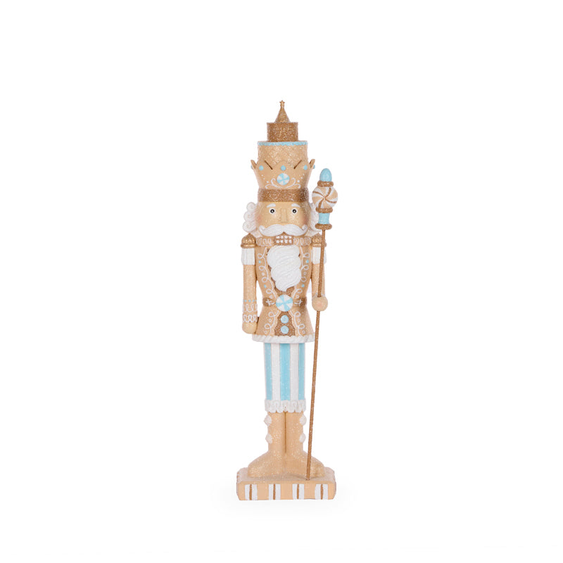 PRE ORDER 38CM BLUE GINGERBREAD NUTCRACKER WITH STAFF