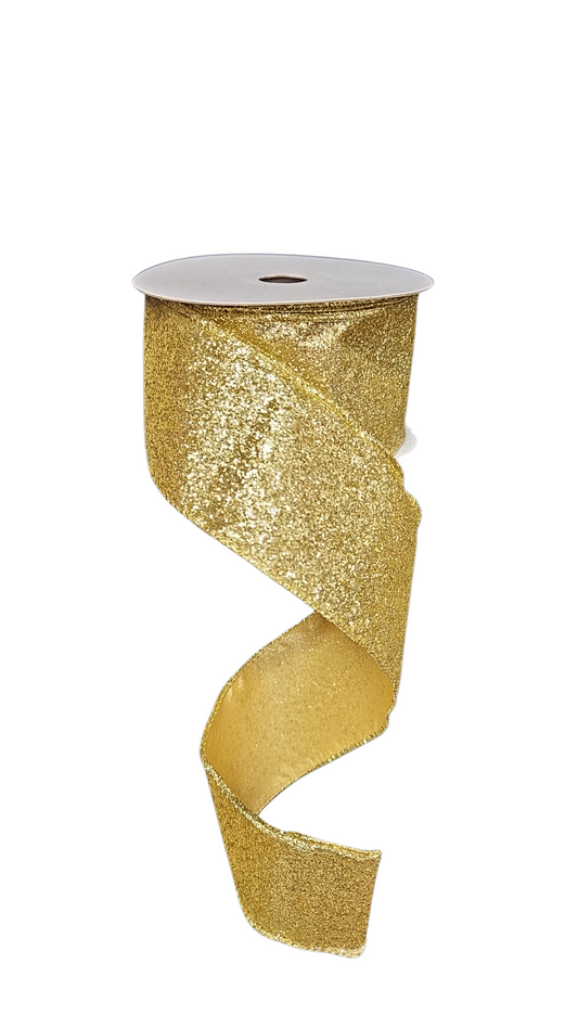 9.14M GOLD GLITTER RIBBON