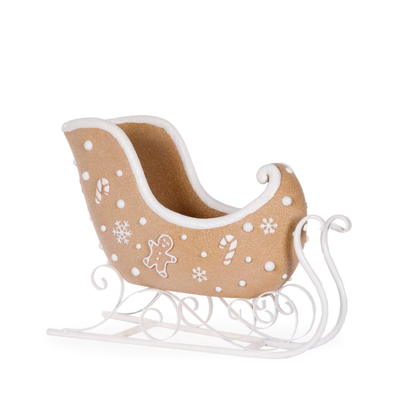 PRE ORDER 61CM FROSTED GINGERBREAD SLEIGH