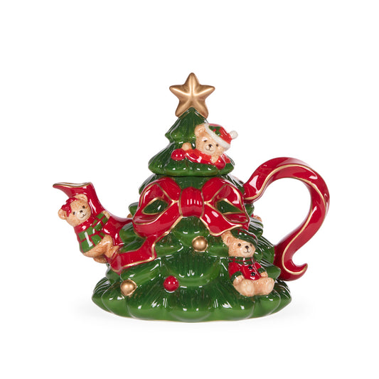 PRE ORDER COZY TEAR BEAR CHRISTMAS TREE TEAPOT