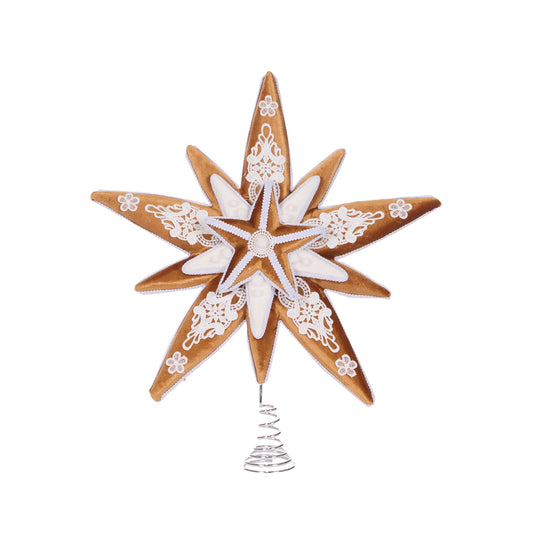 PRE ORDER LACE GINGERBREAD SNOWFLAKE TREE TOPPER