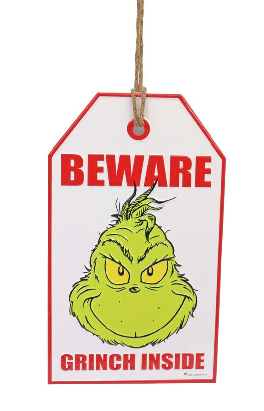PRE ORDER BEWARE GRINCH INSIDE DOOR HANGER