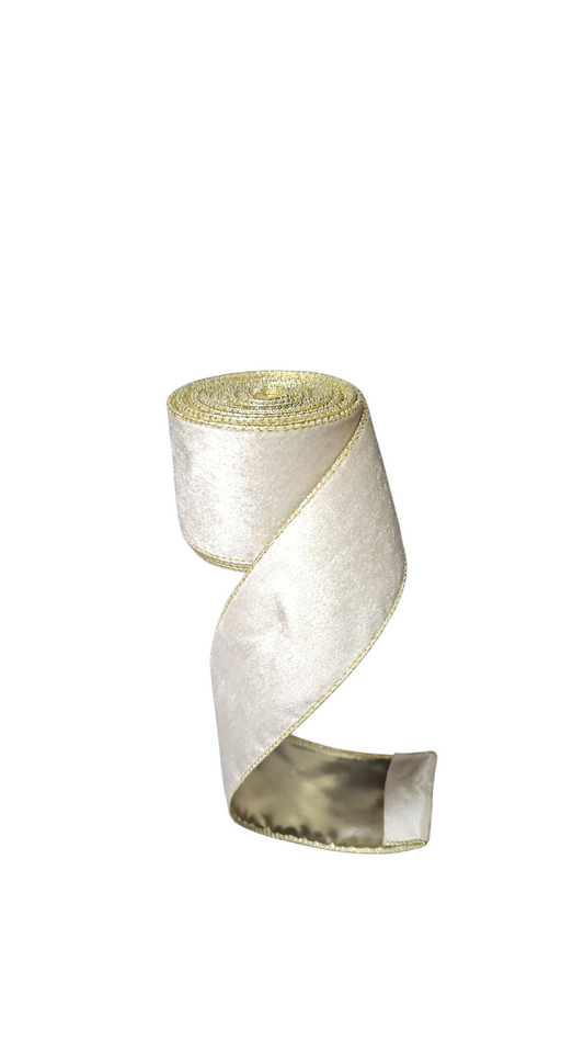 9.14M VELVET IVORY RIBBON
